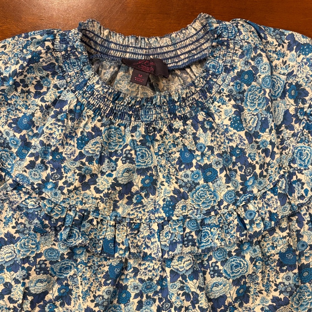 J.Crew x Liberty Fabrics Floral‎ Popover Blouse | Size M | EUC - Picture 7 of 11